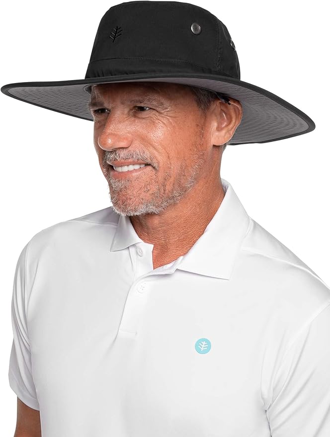 Men's Shapeable Wide Brim Hat - UPF 50 Sun Protection - Maximum Coverage on Your Next Adventure - Sun Fearless Leo Hat