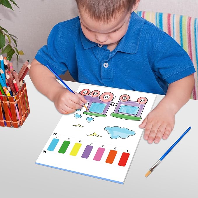 Paint with Water Coloring Books for Kids,Traffic Art Craft Kit No Mess Water Color Painting Sets for Kids Ages 4-8,Birthday Gifts Travel Toy Crafts Supplies Kits for Girls Boys Drawing with 2 Brushes
