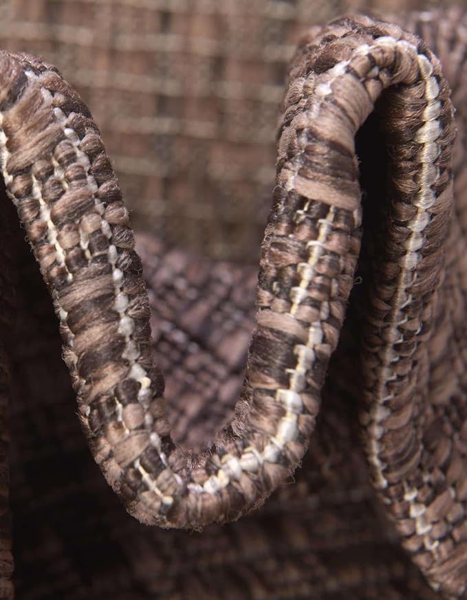 Unique Loom Outdoor Border Collection Area Rug - Soft Border (6' 1" Square Brown/Ivory)