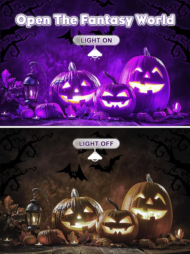 Outdoor Black Light Halloween Spotlight, 12W Purple Spotlights LED Blacklight, Waterproof Spot Landscape Lights with US Plug for Glow Party, Poster, Bar, Yard, Garden Gyms Decor (2Pack)
