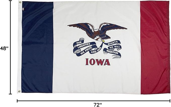 FlagSource Iowa Nylon State Flag, Made in the USA, 4x6'