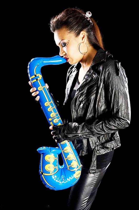 DECORA 27.5“ Inflatable Saxophones Assorted Colors 6pcs for Kids Party Favors (Pack of 2)