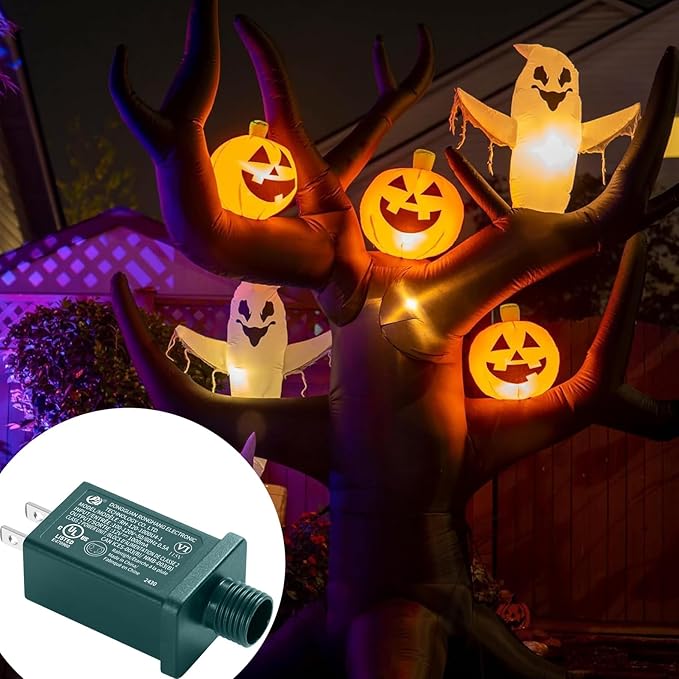 Replacement Yard Inflatable Adapter Power Supply Adaptor - 12V 1.0A 1Pcs -Inflatable Plug Replacement Class 2 Power Supply - Green - for Halloween Yard Blow Up Decorations