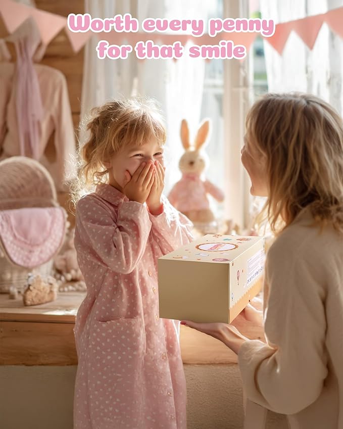 BABESIDE 8 Pcs Baby Doll Accessories, Reborn Baby Dolls Clothes with Bassinet for 17-22 Inch Baby Dolls, Outfit fit Newborn Babies Doll Girl, Babies Pretend Play Set