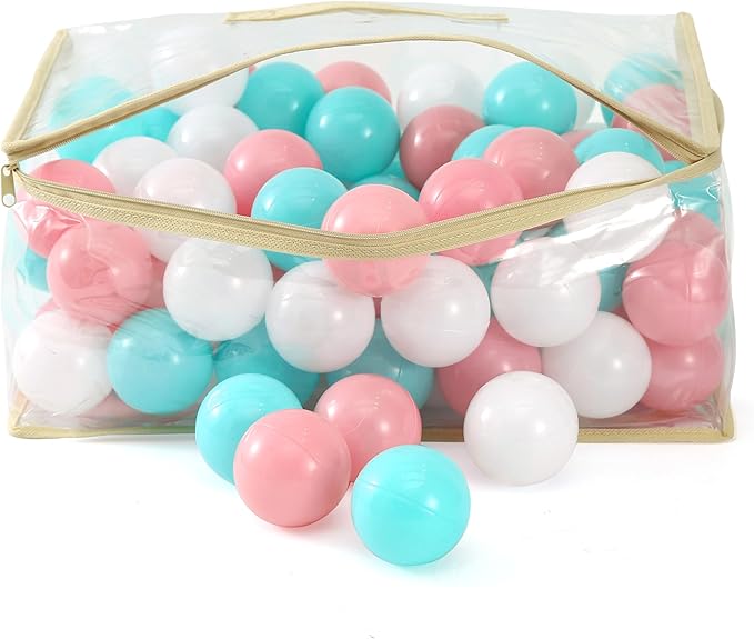 MoonxHome Ball Pit Balls for Toddlers, BPA Free Crush Proof Plastic Toy Balls for Ball Pit, Children's Pool Water Toys, Macaron Ocean Balls for Play Tent 2.15 Inch Pack of 100…