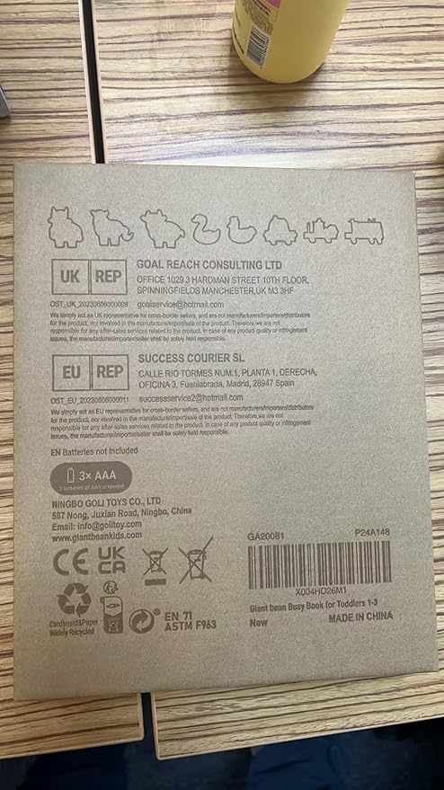 Giant bean Busy Book for Toddlers 1-3, Busy Board Montessori Toys with Sound Panel for 1 2 3 4 5 Year Old, Activity Book Preschool Learning Toys Quiet Books, Birthday Gift, Travel Toy for Airplane Car