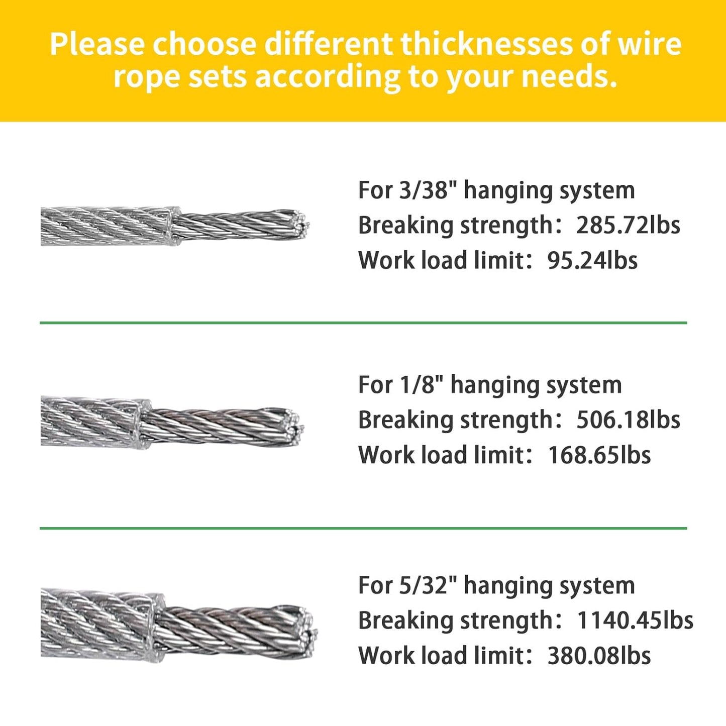 3/38" Wire Cable Rope Kit ,Vinyl Coated 304 Stainless Steel Wire – 100FT 7x7 Strand Cable with Turnbuckles,String Lights Hanging Kit for Outdoor, Garden,Patio, Crafts, Hanging Lights