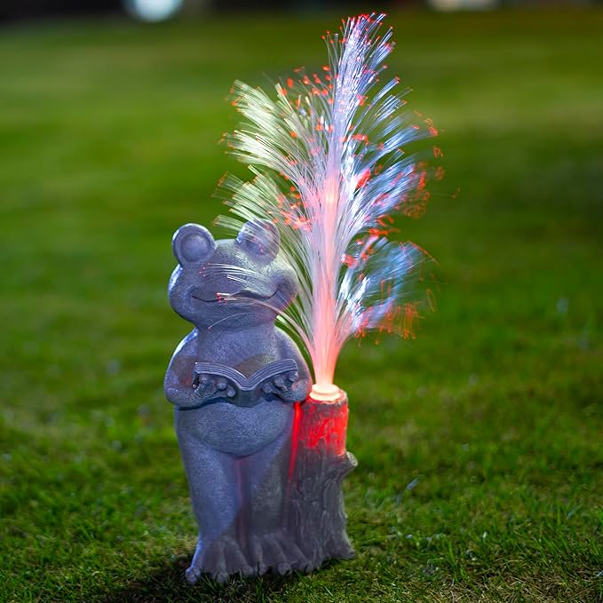 Solar Frog Garden Statue with Color-Changing Lights, Frog Figurine Garden Decor, Outdoor Lawn Decor for Patio, Yard, Balcony, Perfect Gardening & Housewarming Gifts for Women, Mom, Grandma