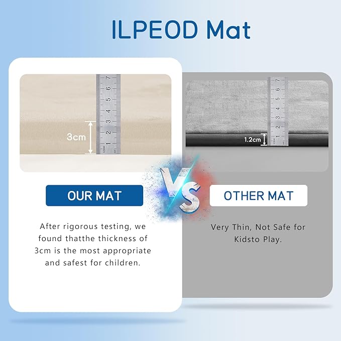 Baby Play Mat for Floor Tummy Time Mat Nursery Muscle Area Rug Playroom Rug Tatami 47"*47" Memory Foam 1.3" Thick Crawling For Babies,Toddlers, Infants, Kids,Floor(Beige)