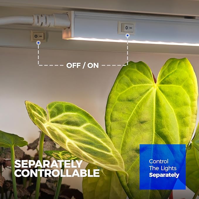 Barrina T5 Grow Lights for Indoor Plants, Full Spectrum, 4ft 160W (8 x 20W, 1000W Equivalent), Plant Growing Lamps, Plant Lights for Indoor Plants, Greenhouse, Plug and Play, Yellow 8-Pack