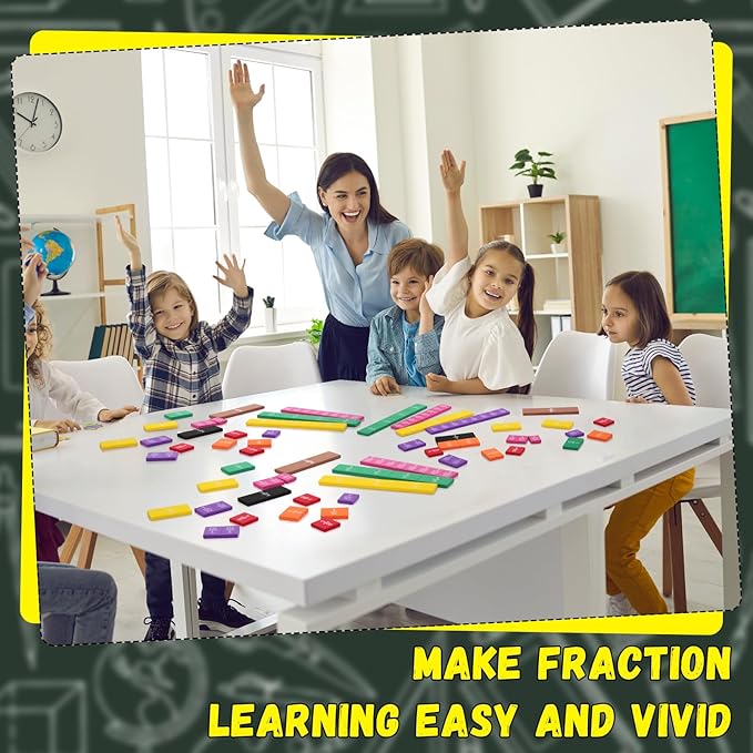 6 Sets Fraction Tiles Set for Math Classroom Fractions Manipulatives Math Manipulatives for Home School Supplies