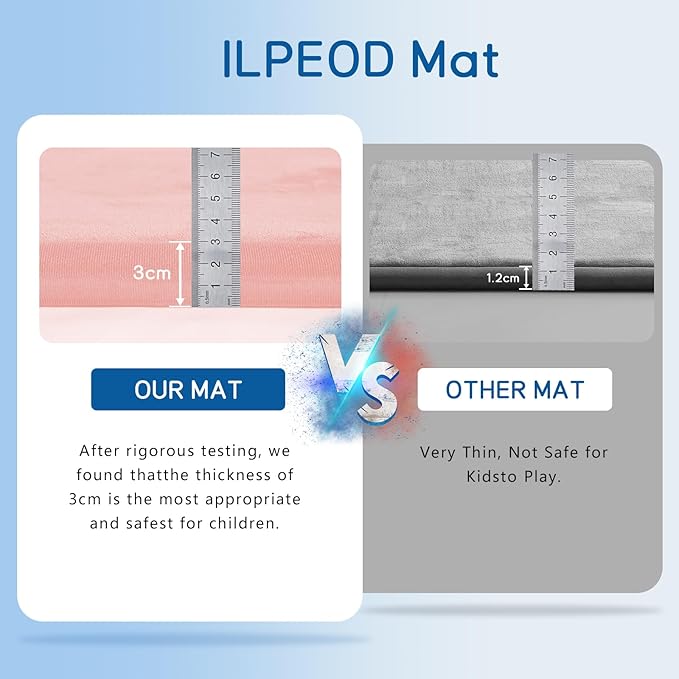 Baby Play Mat for Floor Tummy Time Mat Nursery Rug Muscle Area Rug Playroom Tatami 79"x138" Memory Foam 1.3" Thick Crawling For Babies,Toddlers, Infants, Kids,Floor(Pink)