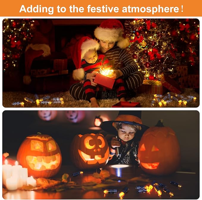 SumDirect Pack of 30 LED Mini Non-Blinking Lights for Paper Lanterns Balloons Floral Wedding Halloween Christmas Party Decoration Centerpieces (30, Orange Yellow)