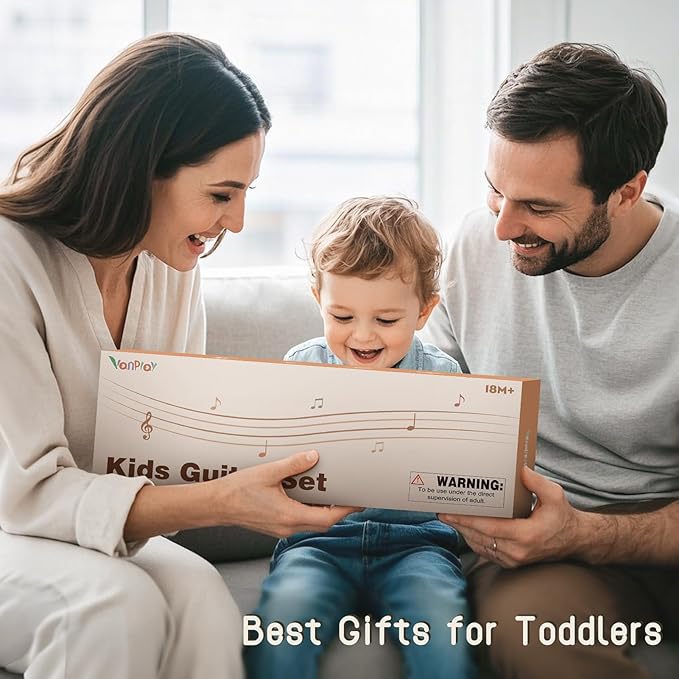 Kids Guitar Set - Toys for 2 3 Year Old Boy & Girls Birthday Gifts, 7 in 1 Montessori Musical Instruments for Toddlers 2-4, Musical Band Sets with Ukulele/Flute/Tambourine/Maracas Toys for Kids 3-5