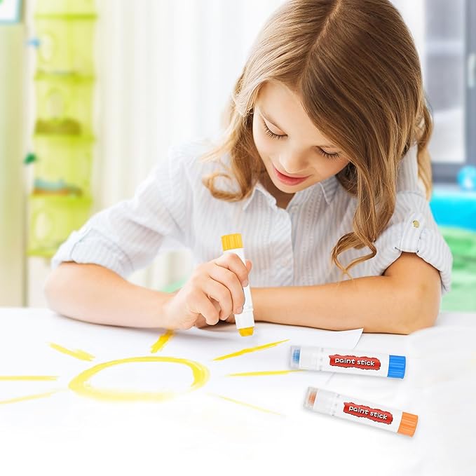 PATIKIL Tempera Paint Sticks, 9 Pcs Solid Tempera Paints Sticks Washable Bulk Markers Pen Quick Drying for Artists Beginners Art Supplies, Navy Blue