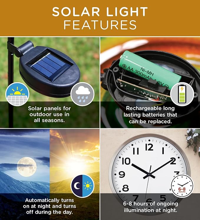 Regal Art & Gift Hot Air Balloon Solar Lantern – Hanging Solar-Powered LED Lights, Waterproof Portable Decorative Outdoor Lamp Made of Metal & Glass for Garden, Patios & Pathway – Stripe (Large)