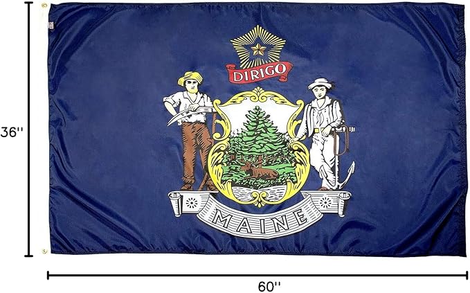 FlagSource Maine Nylon State Flag, Made in the USA, 3x5'
