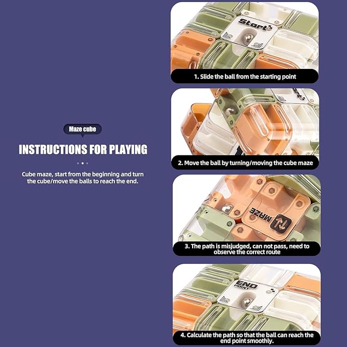 Large Labyrinth 3D Puzzles Maze Cube - Engaging Brain Teaser Toy, 3D Maze Ball, Magic Cube & Ball Dual-Use, Improve Spatial Recognition, Relieve Stress, and Cultivate Logical Thinking (Natural)