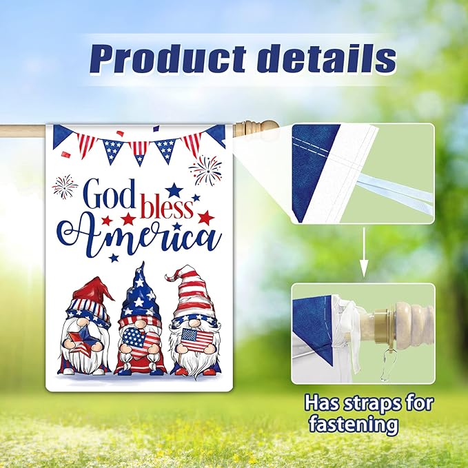 12 Pcs Three Gnomes Seasonal Large Garden Flags Double Sided Seasonal Truck Garden Flags for All Seasons Set of 12 Spring Easter Valentine Halloween Christmas Holiday Yard Decoration, Welcome Outdoor