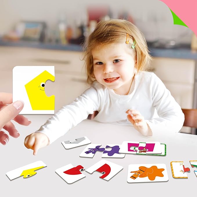 24 Set Color & Shape Puzzles, Self-Correcting Puzzle Matching Game Educational Hands-on Activities for Toddlers, Kindergarten, First Learning Learning Games Toys for 3 Years Old
