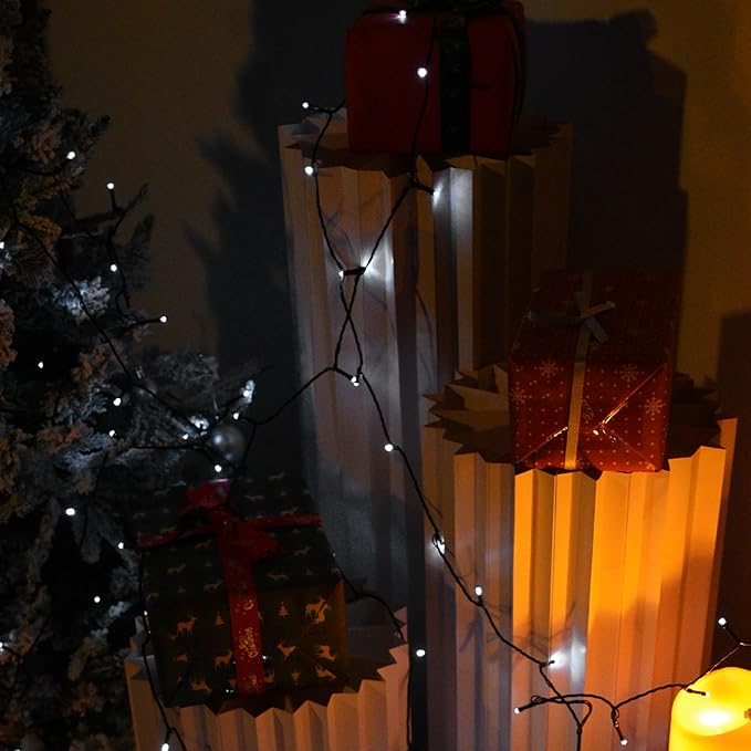 240 LED Solar String Lights for Outside, 2 Pack 55FT Outdoor Solar String Lights, Waterproof Solar Powered String Lights Outdoor with 8 Modes for Garden, Balcony, Wedding, Party (Cool White)