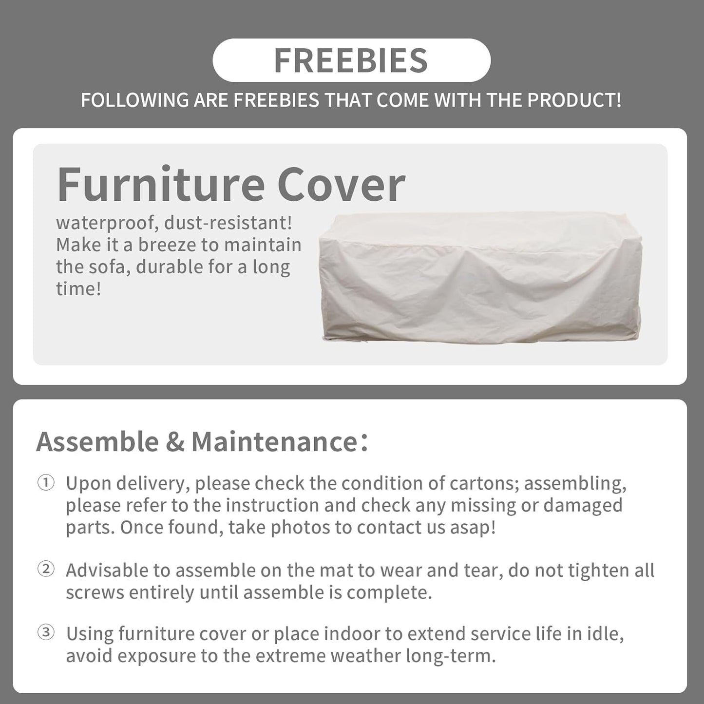 Rattaner Patio Furniture 3-seat Sofa Wicker Outdoor Furniture Outdoor Couch Deep Seat Hight Backrest Waterproof Cover Anti-Slip Cushions, Khaki