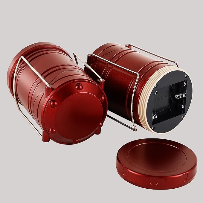 Lichamp LED Camping Lantern, 4 Pack Battery Powered Flashlight for Power Outages, Portable Collapsible Hanging Light Essential for Home, Outdoor, Emergency Lamp Survival Kit Gear for Hurricane,B4BD