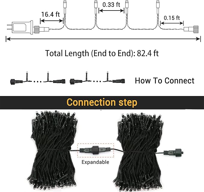 Halloween Orange Lights, 82ft 200 LED String Lights With 8 Modes, Waterproof Low Voltage for Party, Garden, Indoor Outdoor Decorations