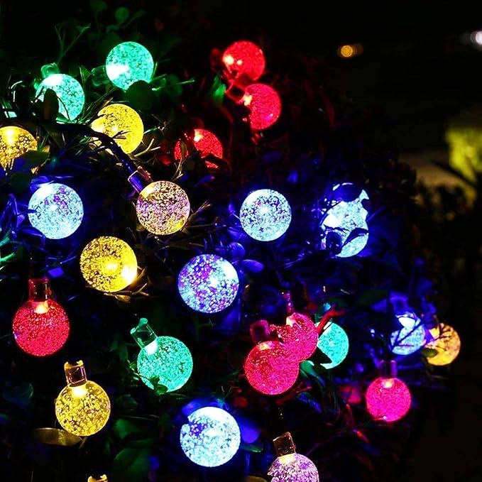 Multicolor 2-Pack 100 LED 64FT Crystal Globe Solar String Lights Outdoor, Waterproof Pastel Easter Lights with 8 Lighting Modes, Solar Powered Tree Light for Easter Xmas Decorations Tree Garden Patio
