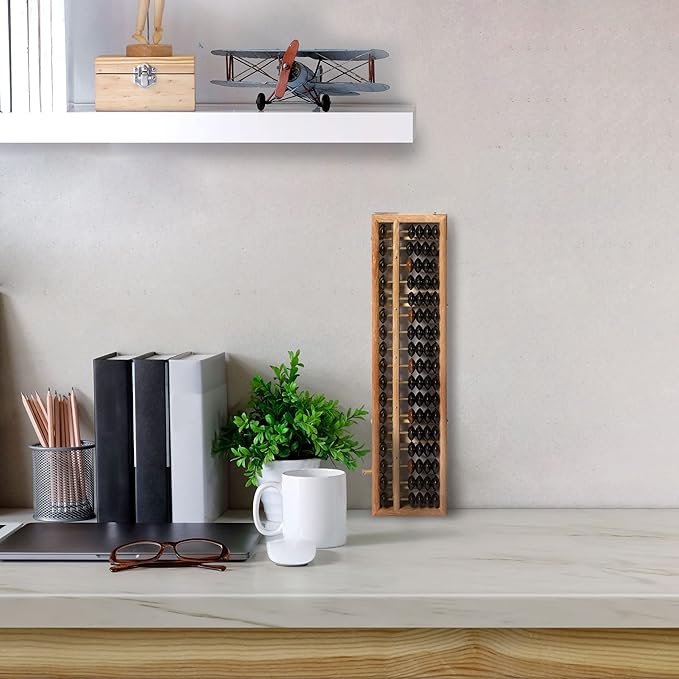 Yellow Mountain Imports Vintage Style Wooden Abacus - 13.9 Inches (35.3 Centimeters) - Professional 17 Column Soroban Calculator with Reset Button - Made