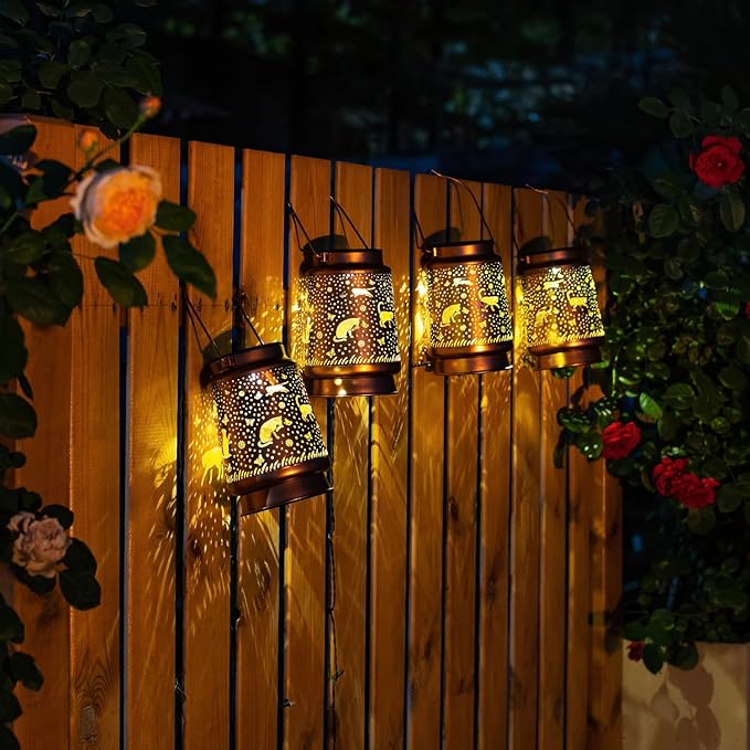 Cat Solar Lanterns Outdoor Waterproof Hanging Solar Lights Cat Gifts for Women Men Metal Decorative LED Cat Lanterns for Garden Decor,Yard,Patio,Lawn,Tabletop,Pathway,Landscape