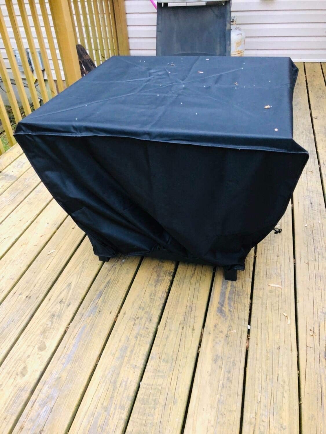 Blackhose 40" x 40" x 28" Square Gas Fire Pit Cover - Waterproof 600D Heavy Duty, Dustproof, Anti UV