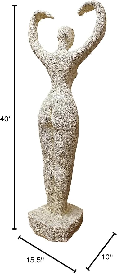 Design Toscano Neolithic Style Gaia Earth Mother Woman Indoor/Outdoor Garden Statue, 40 inches tall, Cast Stone Resin, Rough Stone Finish
