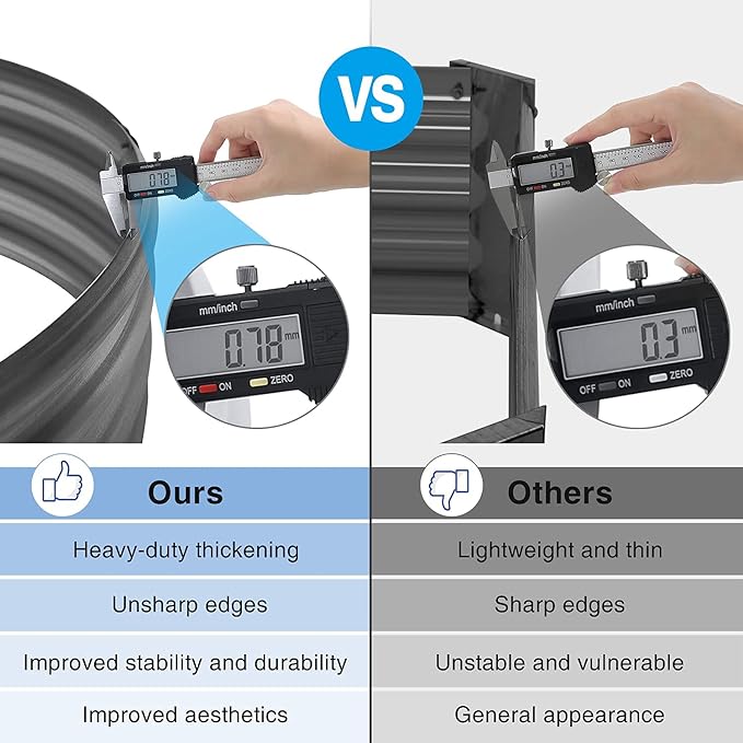 Land Guard 6×3×1 ft Galvanized Raised Garden Bed Kit, Raised Garden Boxes Outdoor, Oval Metal Raised Garden Beds for Vegetables, Flowers, Herbs(Grey)……