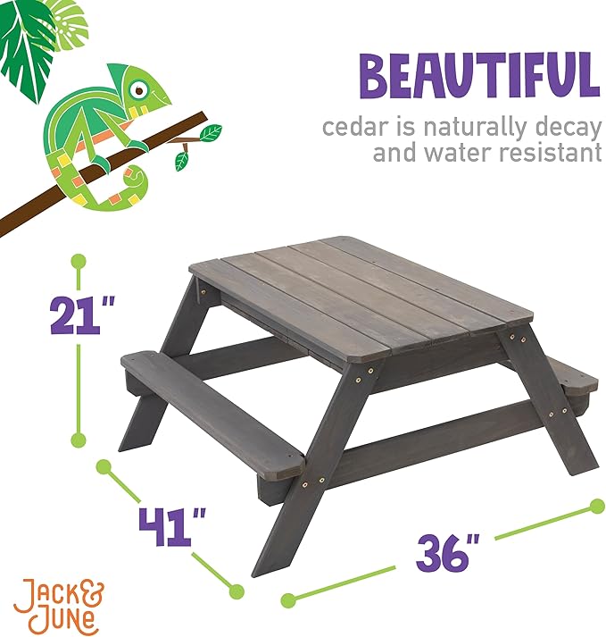 Jack & June Cedar Convertible Sand Box and Picnic Table Playset