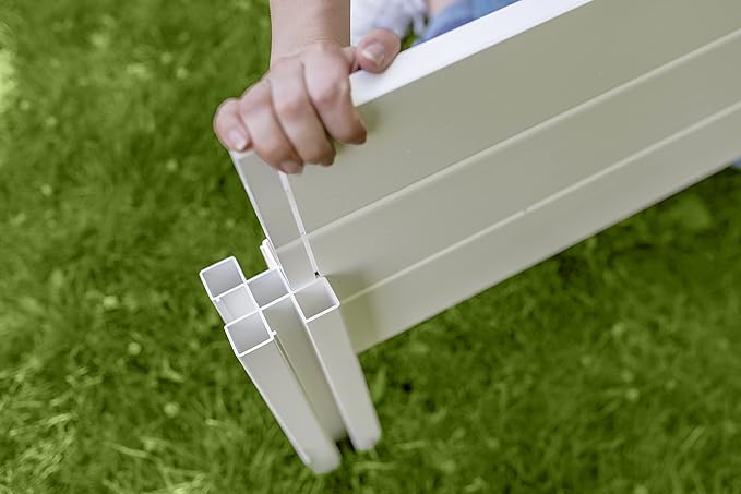 Vita Classic 4 Foot x 4 Foot x 11 inch White Vinyl Raised Modular Garden Bed, White, PVC, BPA and Pthalate Free, VT17108