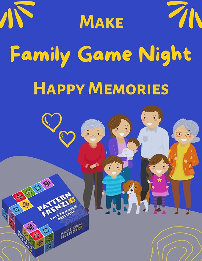 Pattern Matching Board Game for Kids & Adults, Family Night Board Games, Block Puzzle Games for Kids, Ages 3+ to 99 yrs, Play 1 to 5 Players, for Birthdays, Premium Quality Solid Wood