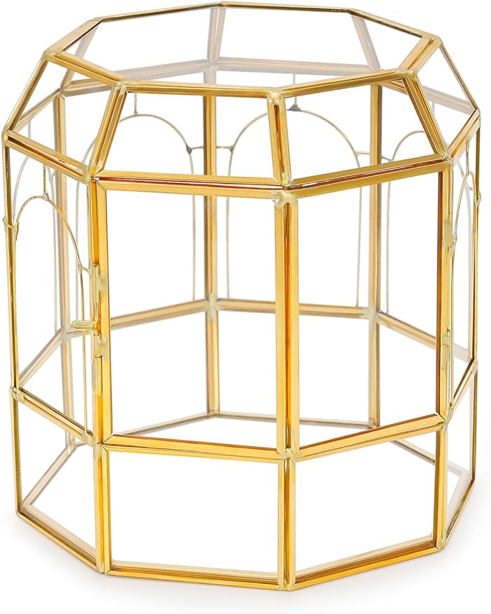 Large Glass Terrarium Handmade, Centerpiece Display Box Gift Planter Containers Indoor Terrariums House for Succulent Cacti Air Plants Miniature Fairy Garden