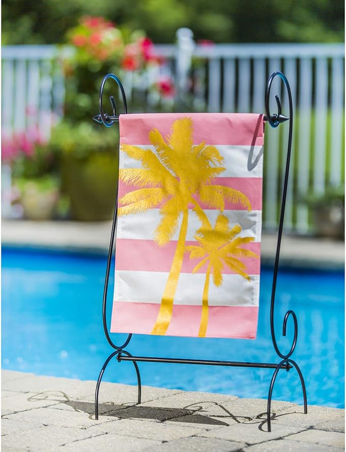 Evergreen Flag Scroll American Garden Flag Stand | Premium Metal Iron Garden Flag Holder Stand for Outside House Decor | Fits 12x18 Garden Flags for Outside