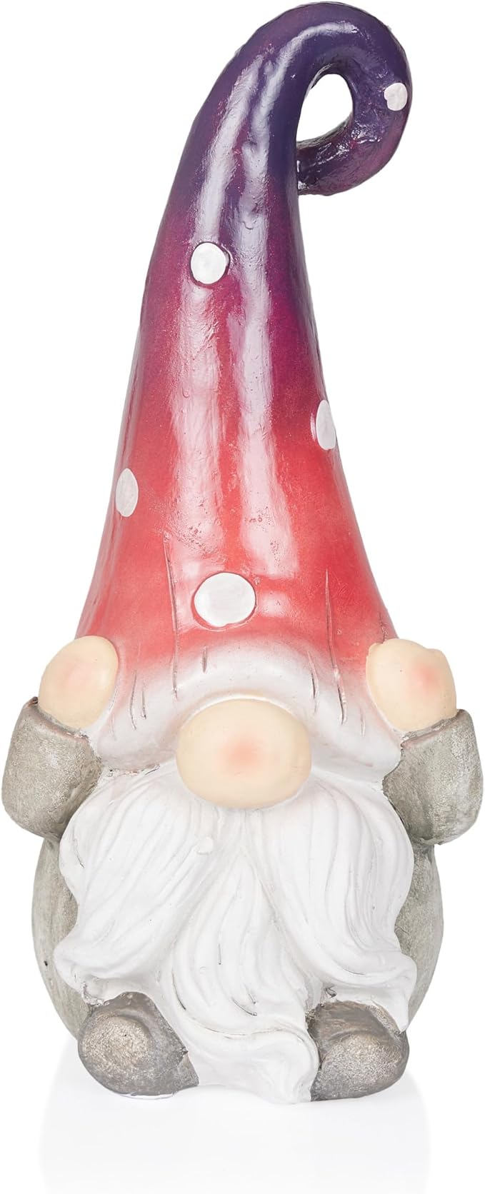 Alpine Corporation - 18” Tall Outdoor Garden Gnome Yard Decoration - Hear No Evil Gnome Statue – Lawn Statuary with Ombre Hat - Durable, Weatherproof Décor for Patio & Deck