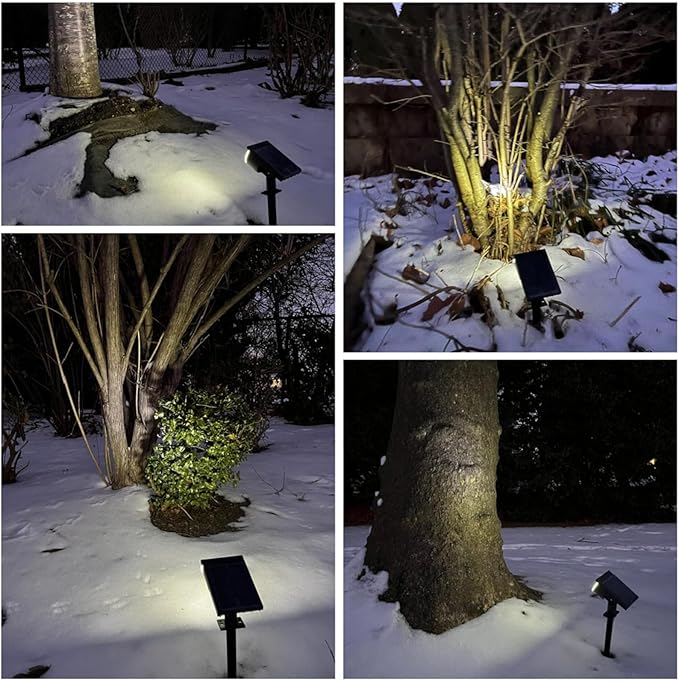 Solar Lights Outdoor Waterproof IP65, 76 LED 3 Lighting Modes Solar Spot Lights Outdoor Yard Garden Landscape Pathway (Cool White, 4 Pack)