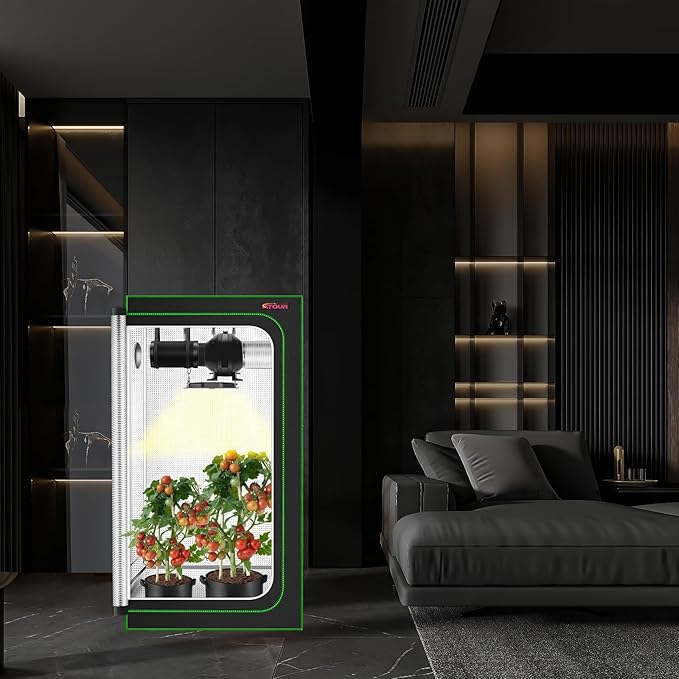 ATOUR 57”x57”x80” Grow Tent, Reflective 600D Mylar,Hydroponic Grow Tent with Observation Window and Floor Tray for Indoor Plant Growing 5’x5’