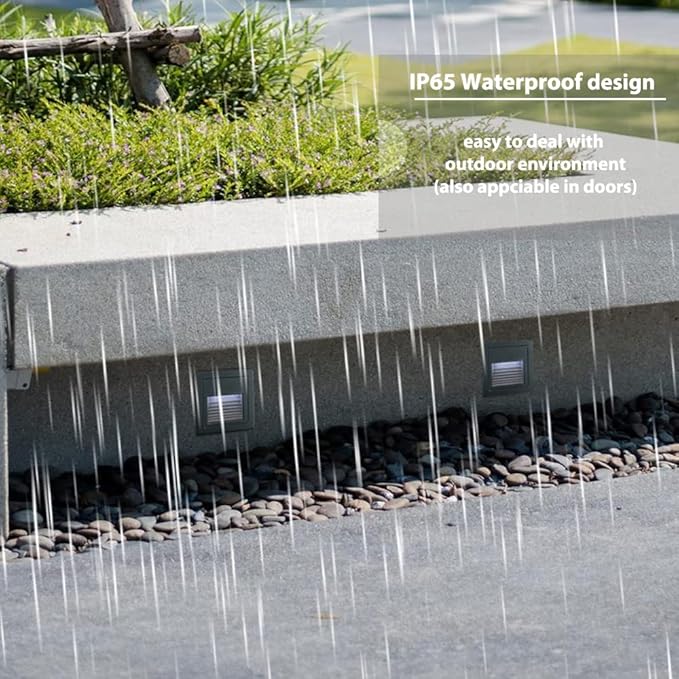 4Pack 3W LED Recessed Wall Light, 85-230V Step Lights Cool White 6000K, IP65 Waterproof Stair Light Staircase Light lamp, Inside Outside Garden Balcony Corridor, Aluminum, 120V Grey