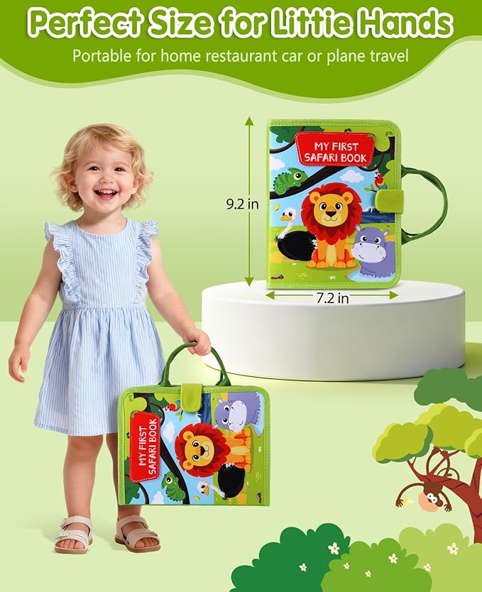 Gigilli Busy Book for Toddlers 1-3, Quiet Activity Books for Toddlers 1 Year Old, Montessori Toys Busy Board for 1 2 3 Year Old Boy Girl, Educational Airplane Travel Toy Busy Books Christmas Birthday