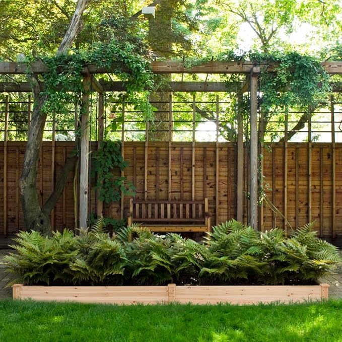 Yaheetech 8×4ft Wooden Horticulture Raised Garden Bed Divisible Elevated Planting Planter Box for Flowers/Vegetables/Herbs in Backyard/Patio Outdoor, Natural Wood, 93 x 48 x 10in