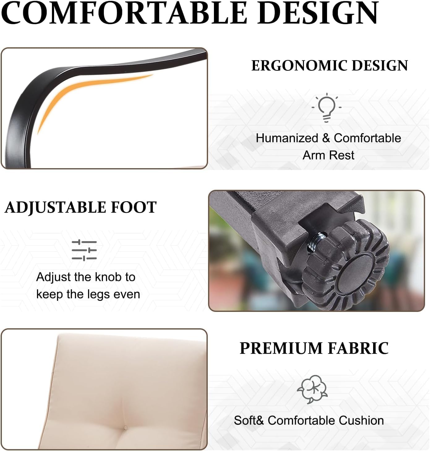 Patio Swivel Bar Stools, Outdoor High Back Swivel Bar Stool Chair Set of 2 with Cushion & All Weather Steel Frame, Beige