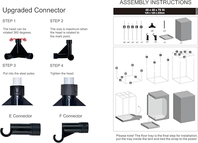 Grow Tent 48"x48"x78" Growing Tents for Indoor Plant 600D Mylar Hydroponic High Reflective Grow Tent for Plant Fruit Flower Veg Growing 4x4