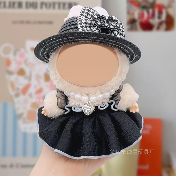 Clothes for 17cm Doll (No Doll)- 2 Sets Premium Handmade Clothes for LBB Dolls, Adjustable Kawaii Outfits for 17cm Collectibles | Stylish Fashion for Play Display Holidays
