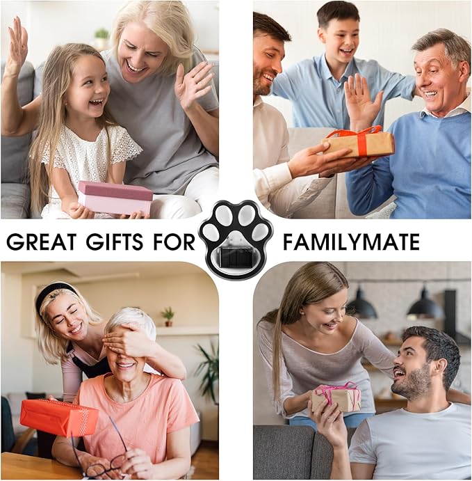 Set of 2 Wireless Solar Dog Paw Print Lights, 5.1" LED Garden Lanterns, Waterproof Outdoor Animal Pet Decor for Garden, Pathway, Yard & Patio, Multicolor Changing Lights