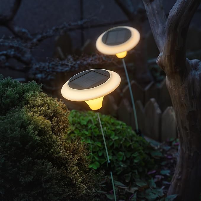 NORAGIFT Solar Garden Lights, 6 Pack Swaying Outdoor Waterproof LED Lights, Warm White, Large (20.5 inches)